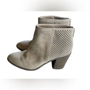 Madden NYC Rain Faux Suede High Heeled Ankle Boot, Sand, Size 7.5